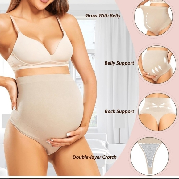 Seamless High-Waist Maternity Thong Shapewear Set Size Small - Picture 3 of 3